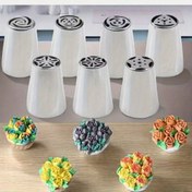 Resim 7 Parça Paslanmaz Çelik Rus Sıkma Uçlu Set - Gıda Güvenliği Kek Süsleme Kiti, Kendin Yap Cupcake & Kek Tasarımı, Bisküvi, Puf - Doğum Günleri & Partiler İçin İdeal Fırın Malzemeleri, Evde Fırıncılık Temel Malzemeleri 