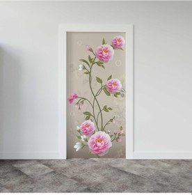 Resim Kapı Giydirme Kapı Sticker Folyosu Pembe Gül 