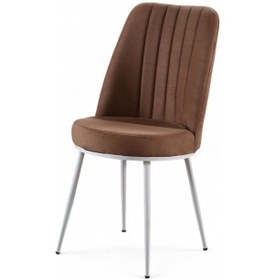 Resim Gold Sandalye - Soho Kahverengi - Metal Beyaz Ayak 