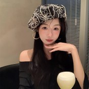 Resim Kadınlar için Şık Çiçekli Nakışlı Bere Şapka - Hafif Polyester Yazlık Kepçe, Vintage Tasarımıyla Mükemmel, Elde Yıkanabilir, Günlük Geziler ve Tatil Etkinlikleri İçin Uygun 