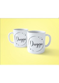 Resim Duygu Yıldızlı Çerçeveli İsimli Baskılı Kupa Bardak 