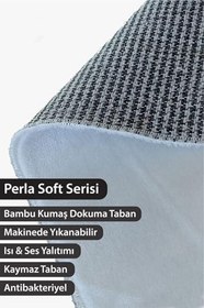 Resim Perla Soft Kaymaz Tabanlı Yıkanabilir Antibakteriyel Dijital Baskı Çocuk Halısı, CK-10107A-PRL-80X350 