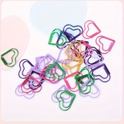 Resim 50 Adet Renkli Kalp Şekli Kağıt Klipleri, Ofis Malzemeleri Masa Organizatörü, Çok Renkli Demir Belgeler ve Dosyalar için Çıkıntı Klipsleri 