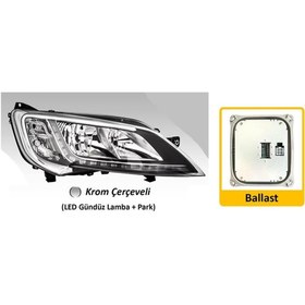Resim AYFAR Far Motorlu Sağ Ducato Maxi Boxer Jumper 2014 Led - Ballast Dahil Krom Çerçeve 46862283 505218 Ayfa 