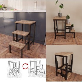 Resim Yüceer Home Çok Amaçlı Katlanır Merdiven Çiçeklik Görseli Tabure 