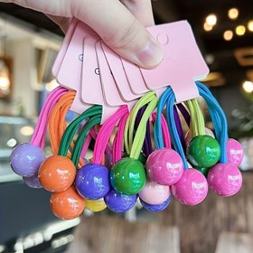 Resim 7 Adet Şık Şeker Topu Saç Lastikleri Parlak Reçine Boncuklarla - Canlı Karışık Renkler, Dayanıklı PVC Klipsler, Gençler İçin Mükemmel, Günlük Kullanım & Hediyeler İçin, Hafif & Rahat Saç Aksesuarları, Genç Saç Aksesuarları | Renkli Saç Bantları | Reçine Boncuklu Bağlar 