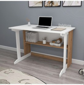 Resim PilLar Raflı Çalışma Masası Çam & Beyaz 