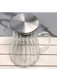 Resim Kapris Metal Kapaklı 1500 Ml Cam Sürahi Kap-020 