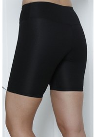 Resim Kadın Yüksek Bel Kısa Tayt Bisiklet Biker Şort Toparlayıcı Siyah SiYAH 