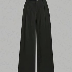 Resim Kadınlar için Rahat Bej Geniş Bacaklı Pantolon - Fermuar Detayı ile Konforlu Polyester Karışımı, Bahar/Yaz/Sonbahar için Mükemmel, Yetişkin Bedeni, Rahat Kıyafet|Geniş Bacaklı Pantolon|Polyester Karışımı 