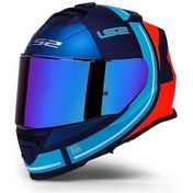 Resim Ls2 Storm 2 Slant Mat Mavi Turuncu Kapalı Motosiklet Kaskı Gökkuşağı Camlı Mavi - Turuncu 