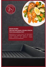 Resim Buree Dikdörtgen Teflon Kaplamalı Izgara Döküm Tava - 26 X 32 Cm Tanımsız 