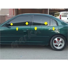 Resim Woc Chrome Honda Civic Krom Cam Çıtası 2001-2005 4 Parça Paslanma 