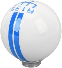 Resim 6 Hız Araba Yarışı Vites Topuzu, Araba Vites Kolu Kafası, Manuel Otomatik Araçlar Shelby GT500 için Vites Topuzu Stil Yuvarlak Bilyalı Vites Topuzu, Manuel Araç için 3(Beyaz mavi) 