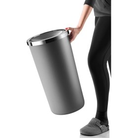 Resim Döner Kapaklı 35 Lt Çöp Kovası, Banyo, Mutfak, Ofis Için Gri Renkli, Şık ve Kullanışlı 