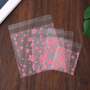 Resim 100 adet Kiraz Çiçeği Buzlu Yarı Saydam Ziplock Torbalar - Yeniden Kullanılabilir, Hava Geçirmez, Su Geçirmez Polipropilen Saklama için Takı, Küçük Eşyalar ve El Sanatları, Pembe Çiçek Deseni, Dayanıklı ve Şık Ambalaj Çözümü 
