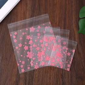 Resim 100 adet Kiraz Çiçeği Buzlu Yarı Saydam Ziplock Torbalar - Yeniden Kullanılabilir, Hava Geçirmez, Su Geçirmez Polipropilen Saklama için Takı, Küçük Eşyalar ve El Sanatları, Pembe Çiçek Deseni, Dayanıklı ve Şık Ambalaj Çözümü 