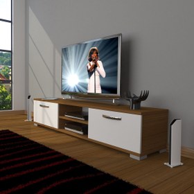 Resim Eko 140 Mdf DVD Tv Ünitesi Tv Sehpası - Ceviz - Beyaz 