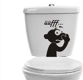 Resim Uff Koku Dekoratif Klozet Banyo Dekoratif Sticker - 18x25 cm / Siyah / Banyo Sticker 