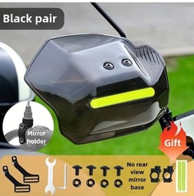 Resim Dashanshop 1 Çift Siyah Rüzgar Ve Su Geçirmez Motosiklet Eldiven Koruma Reflektörlü 