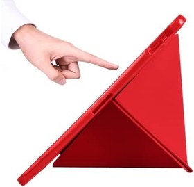 Resim Kilifplus Xiaomi Mi Pad 5 Tablet Kılıfı Standlı Tri Folding Kalemlikli Silikon Smart Cover - Kırmızı 