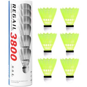 Resim Tenfowee 6 Adet Sarı Plastik Badminton Topu - Kompozit Mantar Başlı, Esnek Ve Dayanıklı - Başlangıçcılar İçin Egzersiz Ve Stres Azaltma 