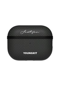 Resim Apple Uyumlu AirPods Pro Kılıf Magsafe Aramid Fiber Youngkit 1500d Kevlar Extreme Wing Serisi Siyah 