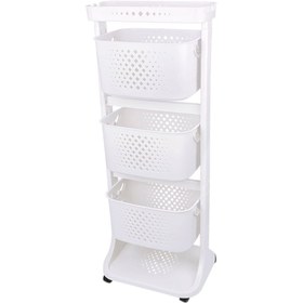Resim Titiz Beyaz Kat Kat Sepet Organizer (0262-01-226-01-000749) 