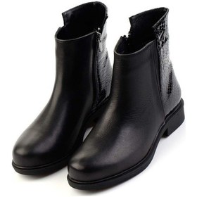 Resim Siyah Hakiki Deri Kadın Bot & Bootie K02586307003 Siyah 