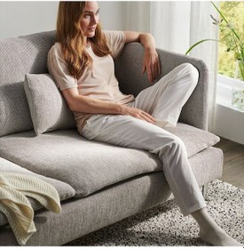 Resim 3'lü Kanepe, Viarp Bej-kahverengi, Çift Kolçaklı 2Açık Ceviz 