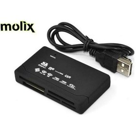 Resim Molix Card Reader Kart Okuyucu Sd-Mmc-Microsd-M2-Xd-Cf Kart Okuma 