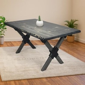 Resim Doğal Ağaç Masif Kütük Masa Yemek Masası (Ağaç Ayak) 75cm x 165cm 