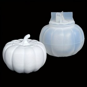 Resim Kendin Yap Balkabağı Mum Kavanozu Kalıbı Yaratıcılık Takı Saklama Kutusu Kapaklı Silikon Kalıp El Sanatları Hediye Yapımı Çiçek Saksısı Çimento Alçı Kalıbı Kristal Epoksi Reçine Döküm Kalıpları 