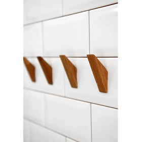 Resim Hagen Banyo Askılığı 1. Sınıf Kayın Ahşap Bordo Renk Suya Dayanıklı Kimyasal İçermez 2'li Set 