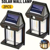 Resim 2 Adet Akıllı Sensörlü Güneş Enerjili Duvar Lambası, Hareket Sensörlü Bahçe Işıkları, Dış Mekan ve Veranda için Akıllı Işık Kontrollü Solar Aydınlatma 