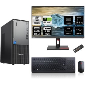 Resim LENOVO ThinkCentre Neo 50T G5 i7 13700 8GB 4TB SSD GT1030/4GB 23.8" FHD FDOS Masaüstü Bilgisayar 