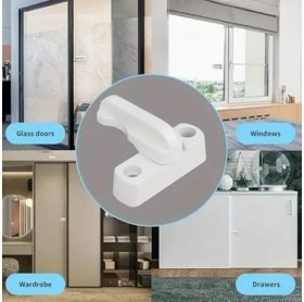 Resim Lidyahan Store 5 Adet Kapı Pencere Hırsız Çocuk Emniyet Kilidi Güvenlik Mandalı Pvc Çekmeli 360 Derece Dönebilir 