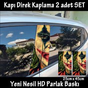 Resim Automod kötü palyaço folyo - 2adet yan kapı direk kaplama sticker yapıştrma 