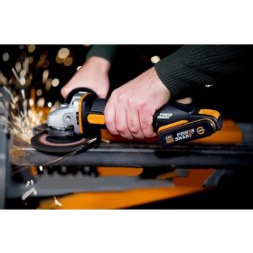 Resim Worx WX800 20VOLT 2.0 Ah. Li-Ion Çift Akülü 115MM Profesyonel Şarjlı Avuç Taşlama 
