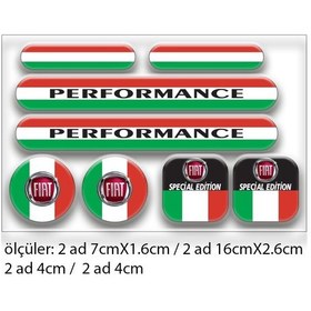 Resim Fiat 3d Damla Sticker Seti 
