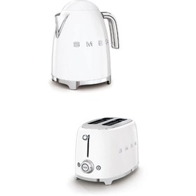 Resim Beyaz Kettle Ve 2x1 Ekmek Kızartma Makinesi Seti 