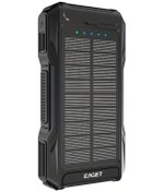 Resim Sunshine022 Eaget 10000mah Siyah Solar Power Bank Kamp El Feneri Kompas Kurbalı Şarj 