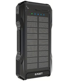 Resim Sunshine022 Eaget 10000mah Siyah Solar Power Bank Kamp El Feneri Kompas Kurbalı Şarj 