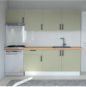 Resim 240cm Hazır Mutfak Su Yeşili Yeşil 