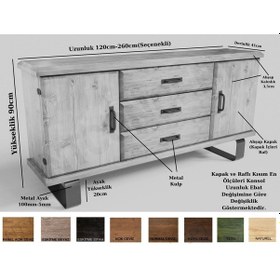 Resim Ari Ntconcept Masif Ağaç Çekmeceli Kapaklı Konsol 