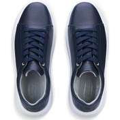 Resim Hatemoğlu Erkek Lacivert Deri Esnek Taban Bağcıklı Casual Ayakkabı Sneaker Lacivert 