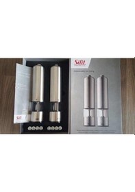 Resim Silit Pilli 2'li Baharat Değirmen Seti Çelik 