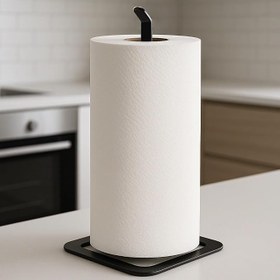 Resim Orret Home Masa Üstü Solo Kağıt Havluluk - Siyah Paslanmaz Metal Dikey Havlu Tutucu - Modern Mat Siyah Mutfak Tezgahı İçin Havlu Standı (Kağıt Havluluk) 