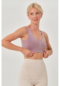 Resim Mistirik Rosella Model Kalın Askılı Esnek Pedsiz Spor Sütyen Gül Kurusu Renk/1 GÜL KURUSU 