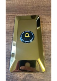 Resim Backhome Led Işıklı Dekoratif Kapı Zili Butonu Gold 